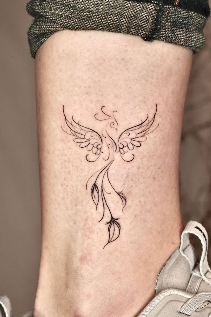 Phoenix line tattoo
