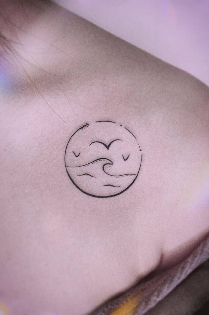 Simple but rich line tattoo