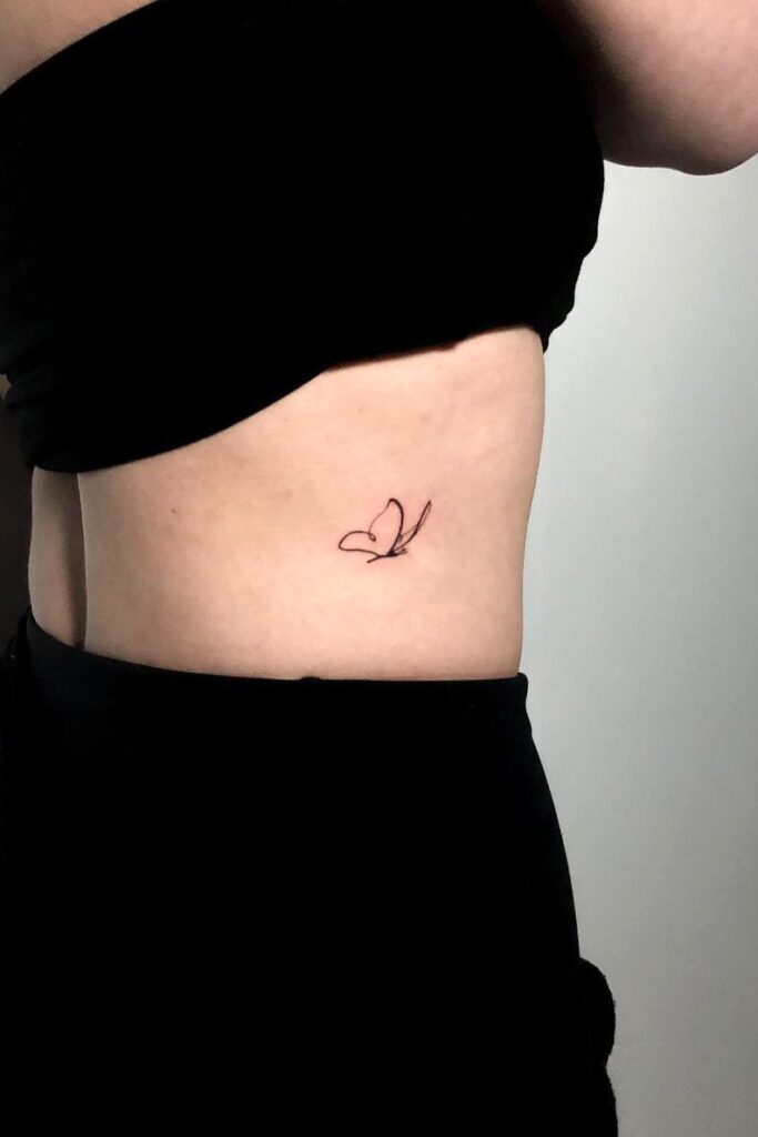 Butterfly line tattoo