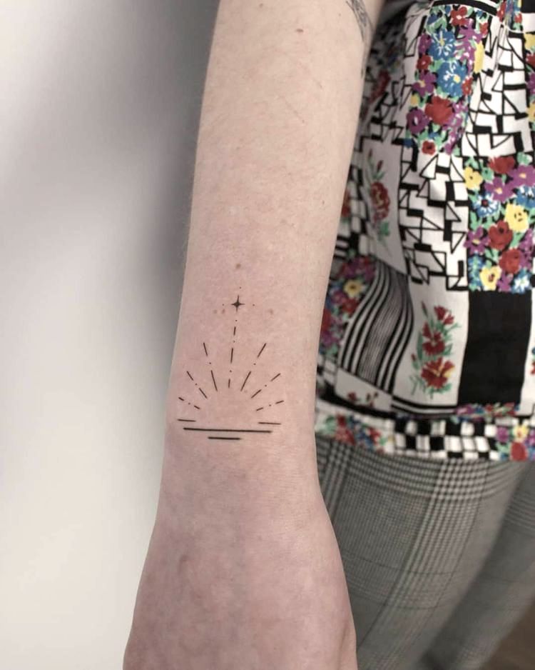 Sun line tattoo