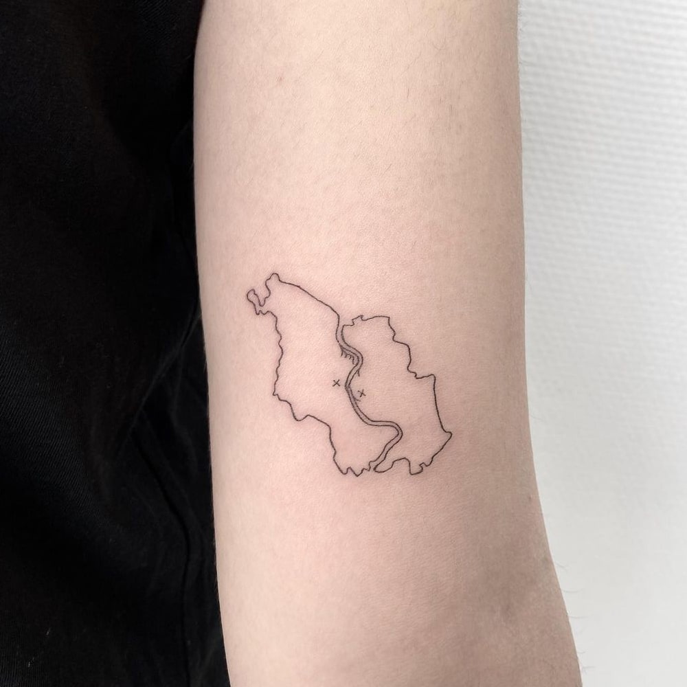 Map line tattoo