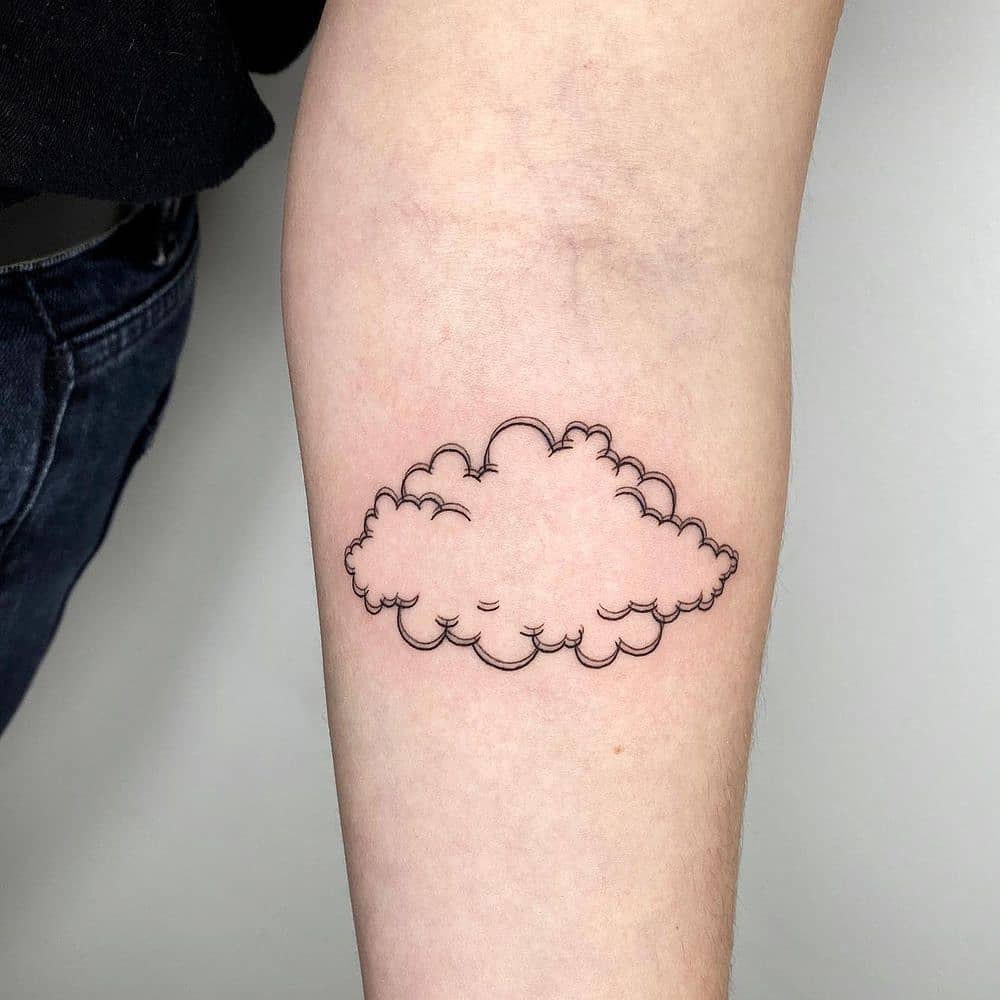 Double line cloud tattoo