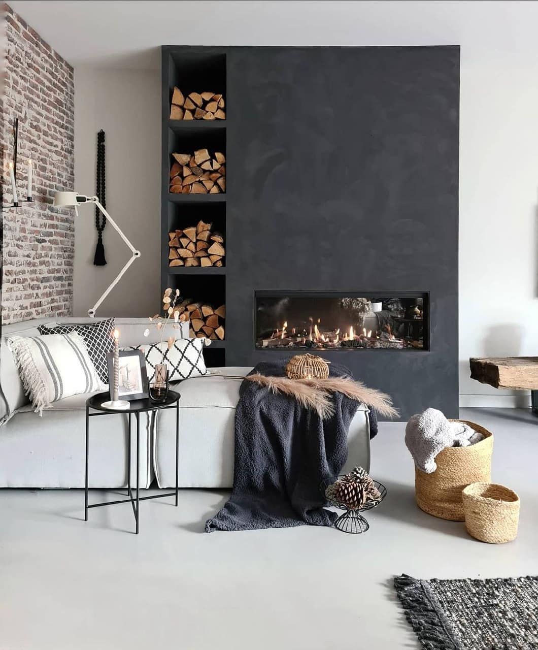 Fireplace industrial decor