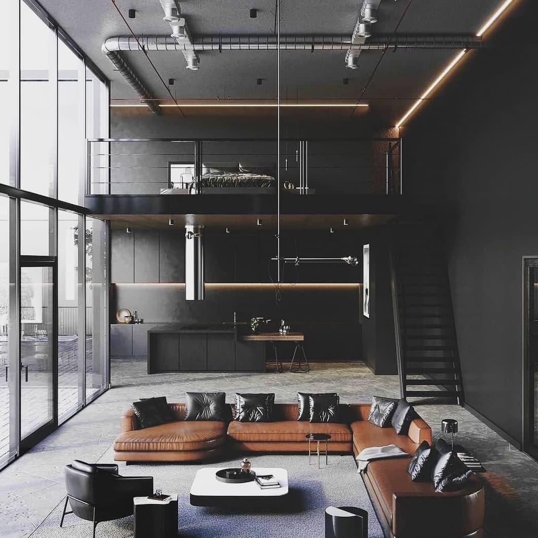 Black industrial decor