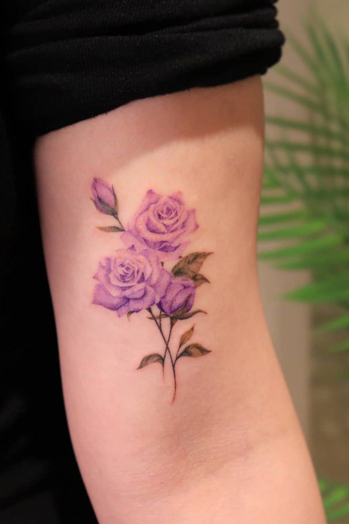 Purple rose tattoo