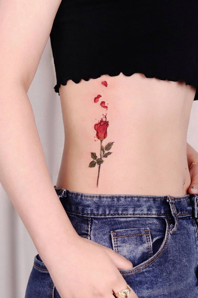 Red rose tattoo