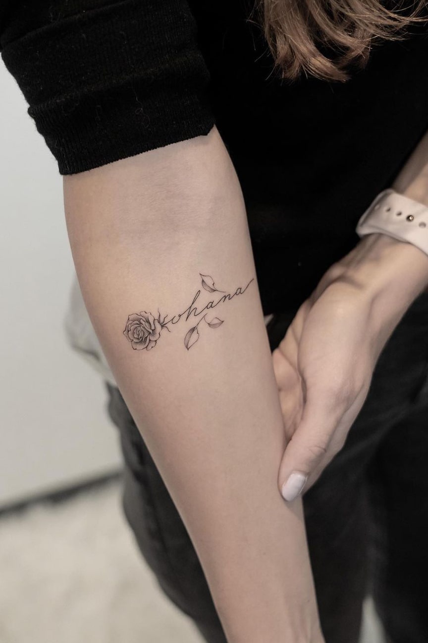 Word Rose Tattoo