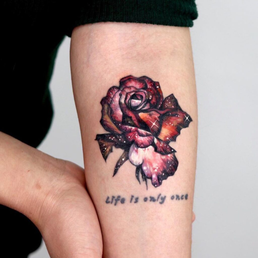 Creative rose tattoo