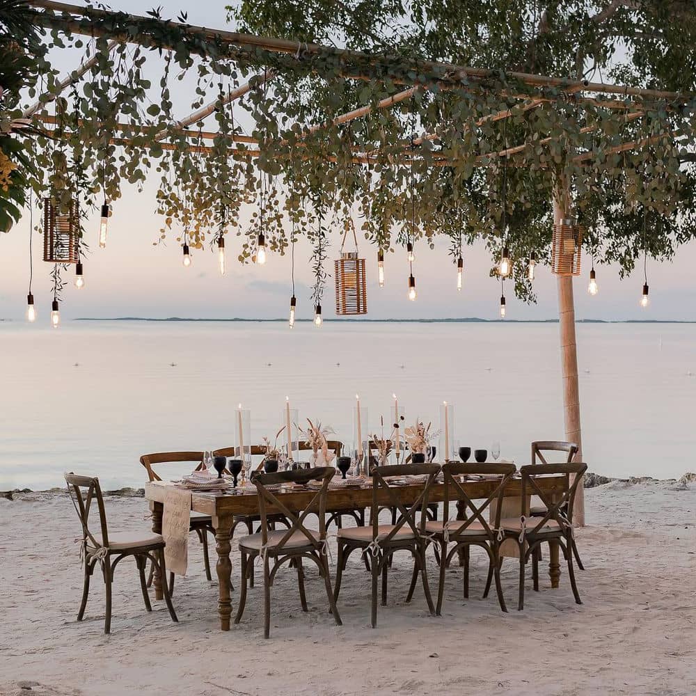 Beach wedding plant decoration