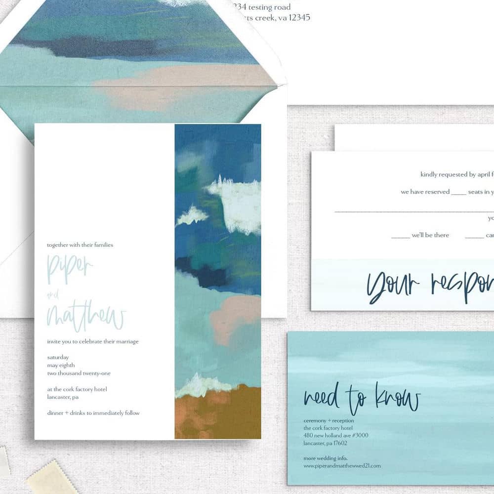 Beach wedding invitation