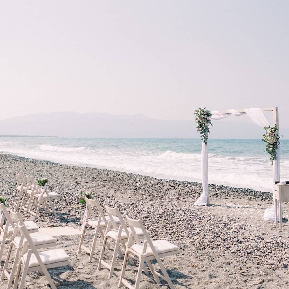 White beach wedding