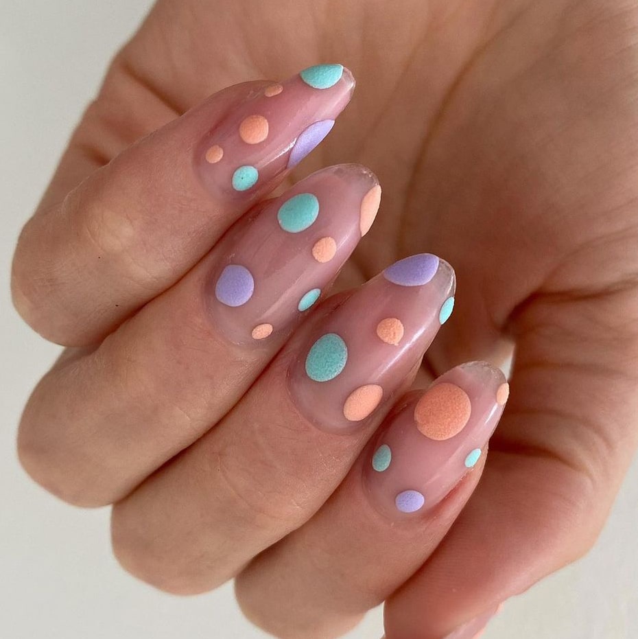 Colorful dots summer nails