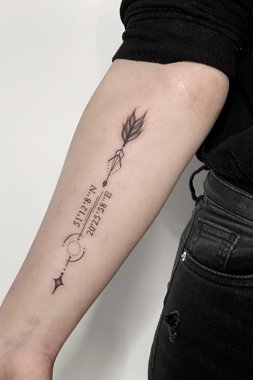 Number Arrow Tattoo