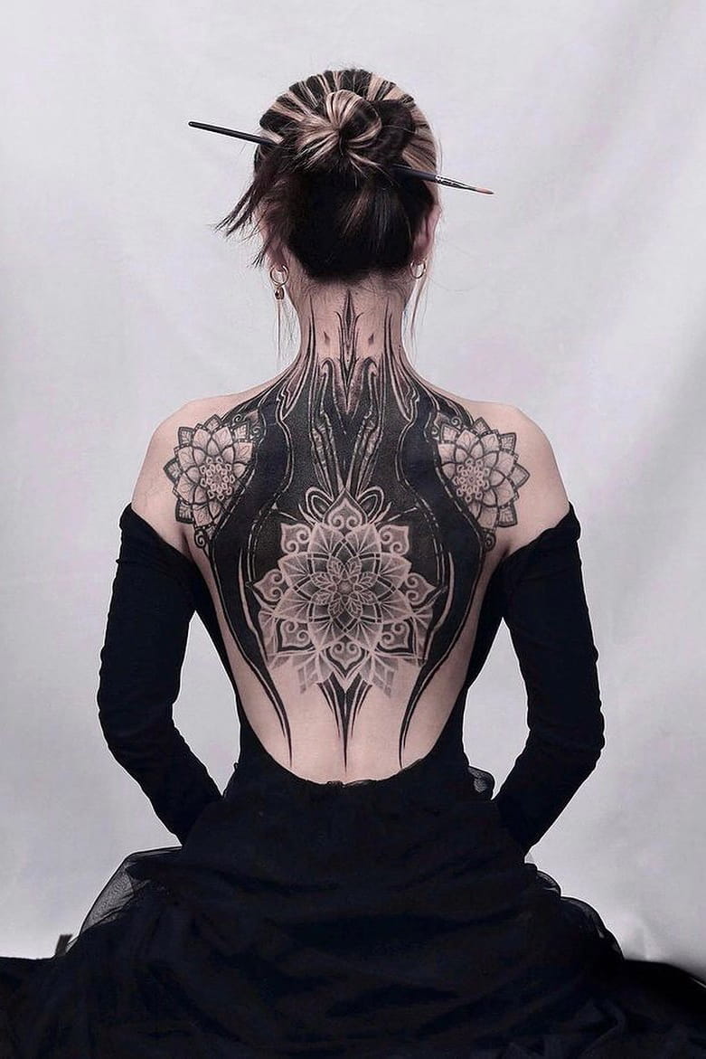 Mandala back tattoo