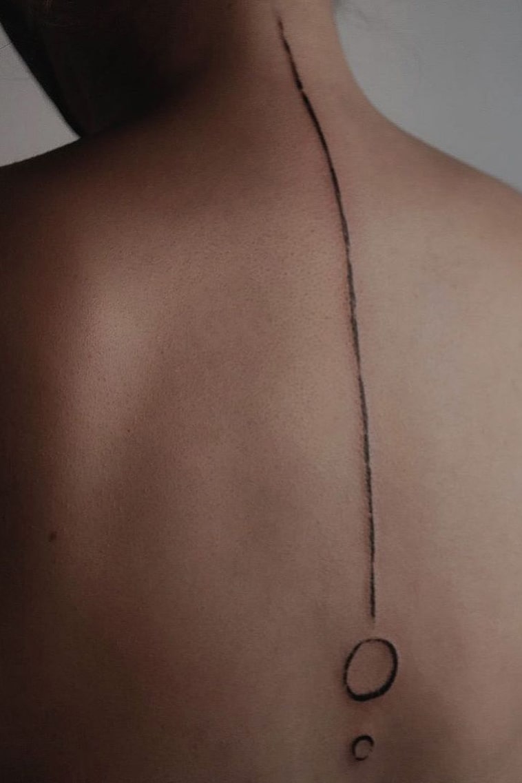 Super abstract back tattoo