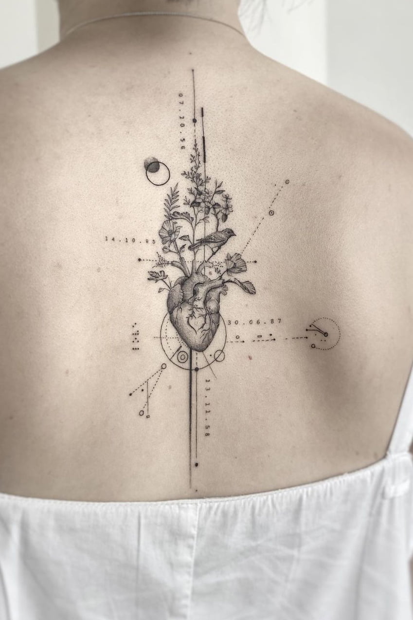 Heart Back Tattoo