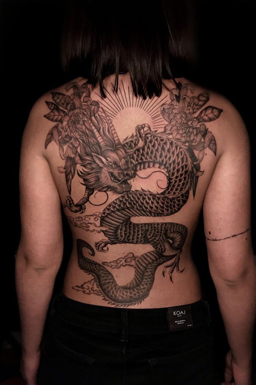 Dragon back tattoo