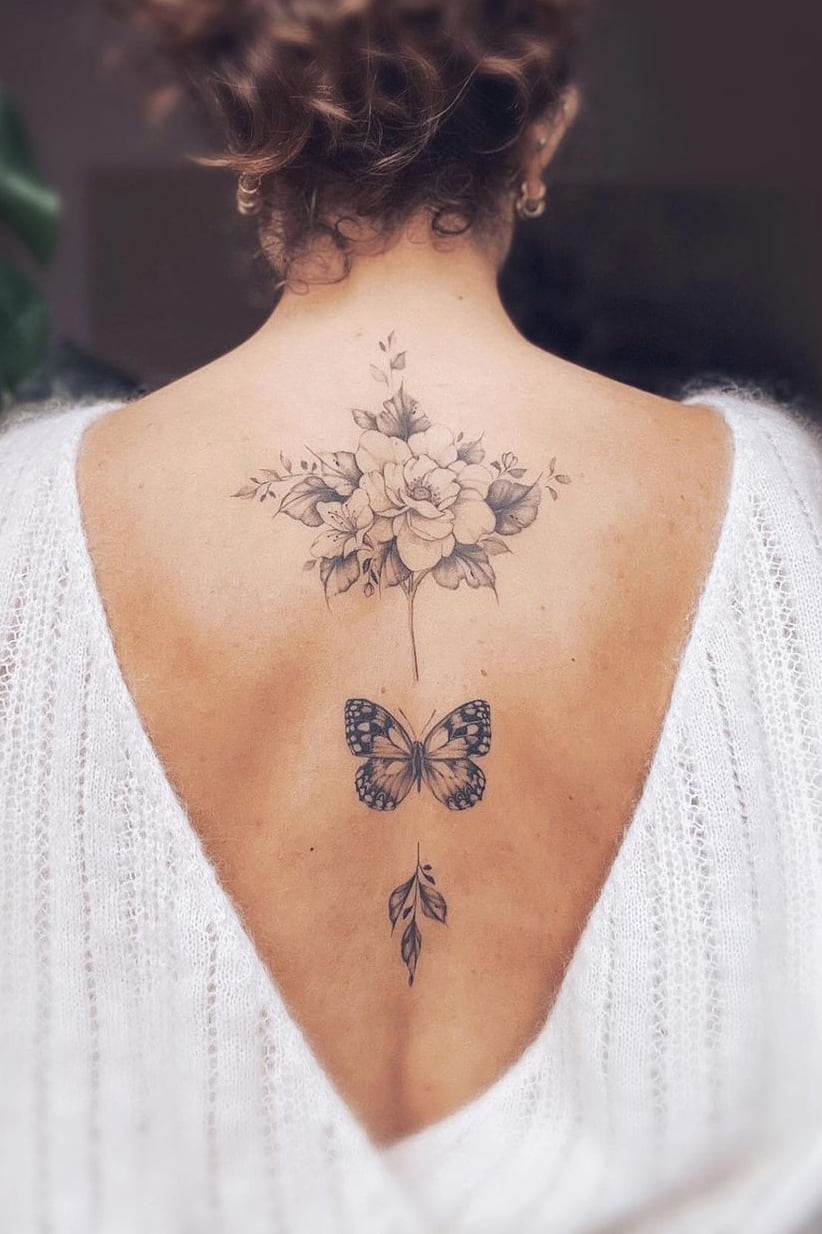 Natural back tattoo