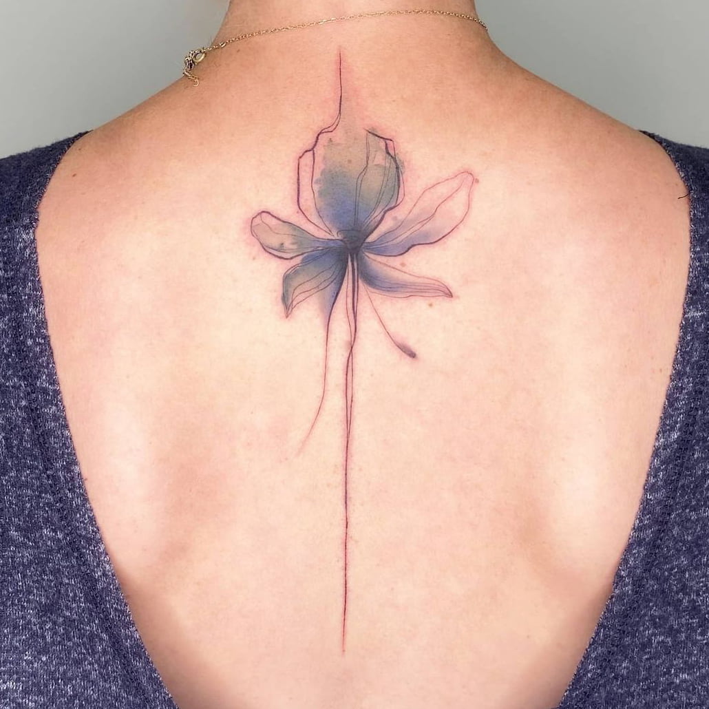 Flower back tattoo