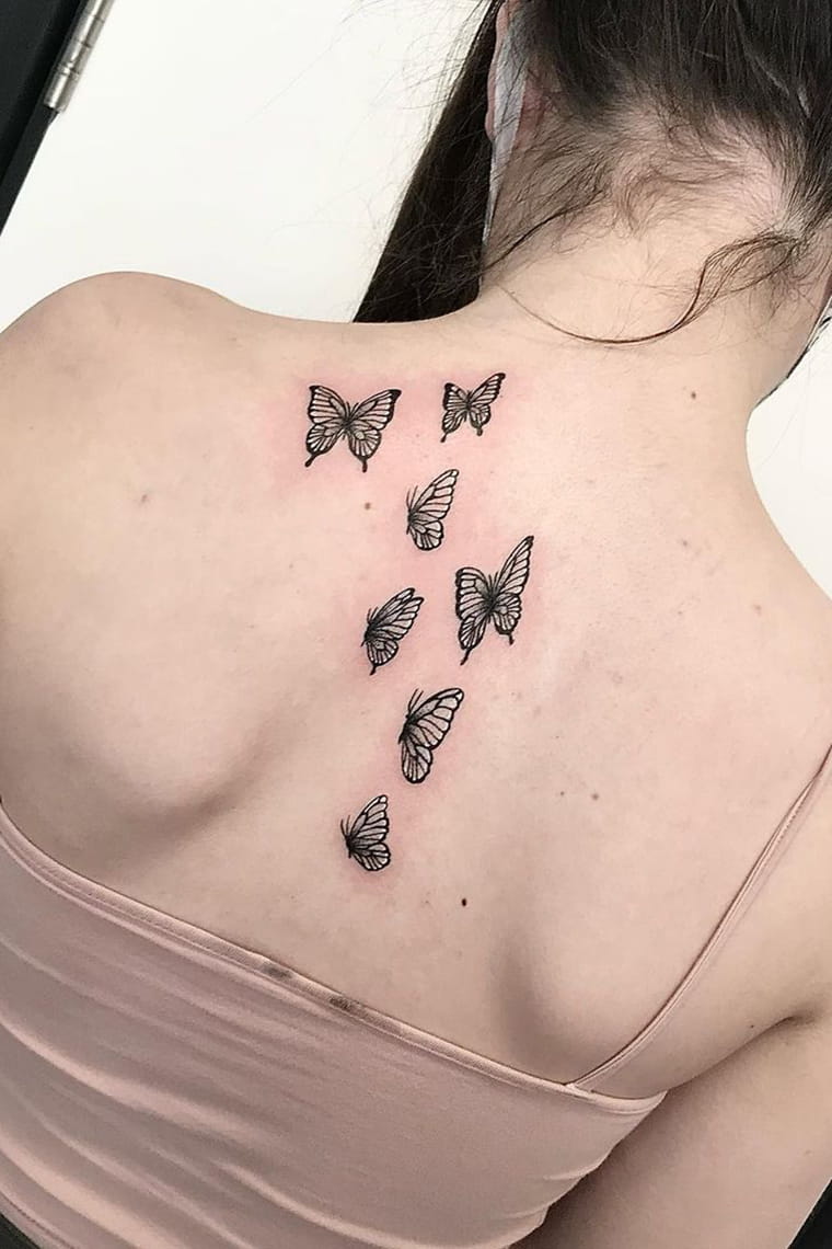 Beautiful butterfly back tattoo