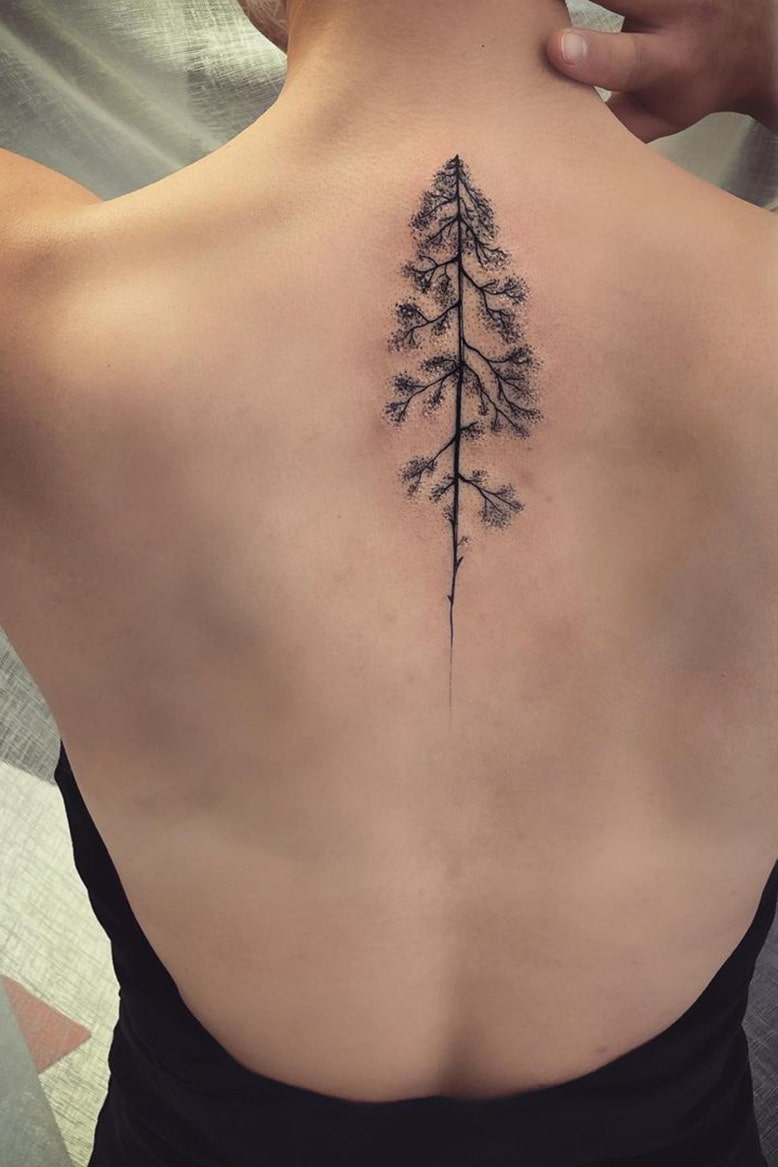 Tree back tattoo