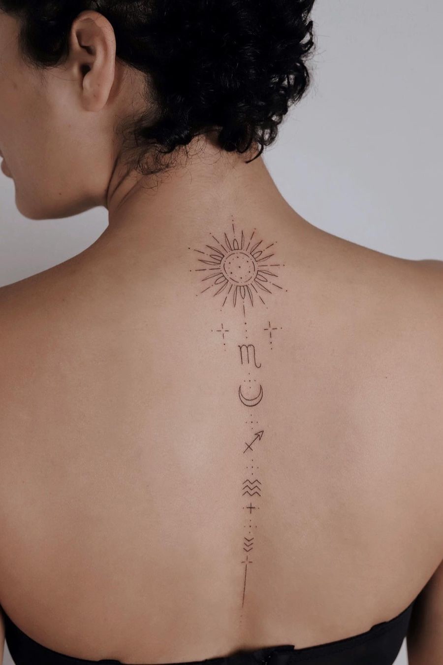 Popular symbol back tattoo