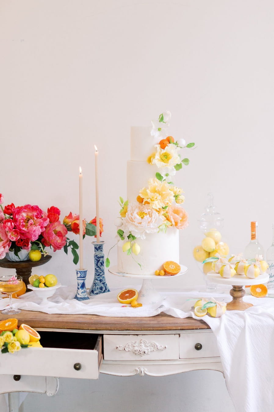 Summer wedding cake table