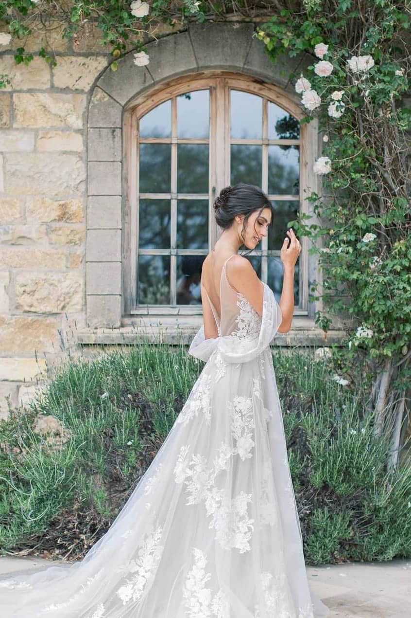 Floral wedding dress