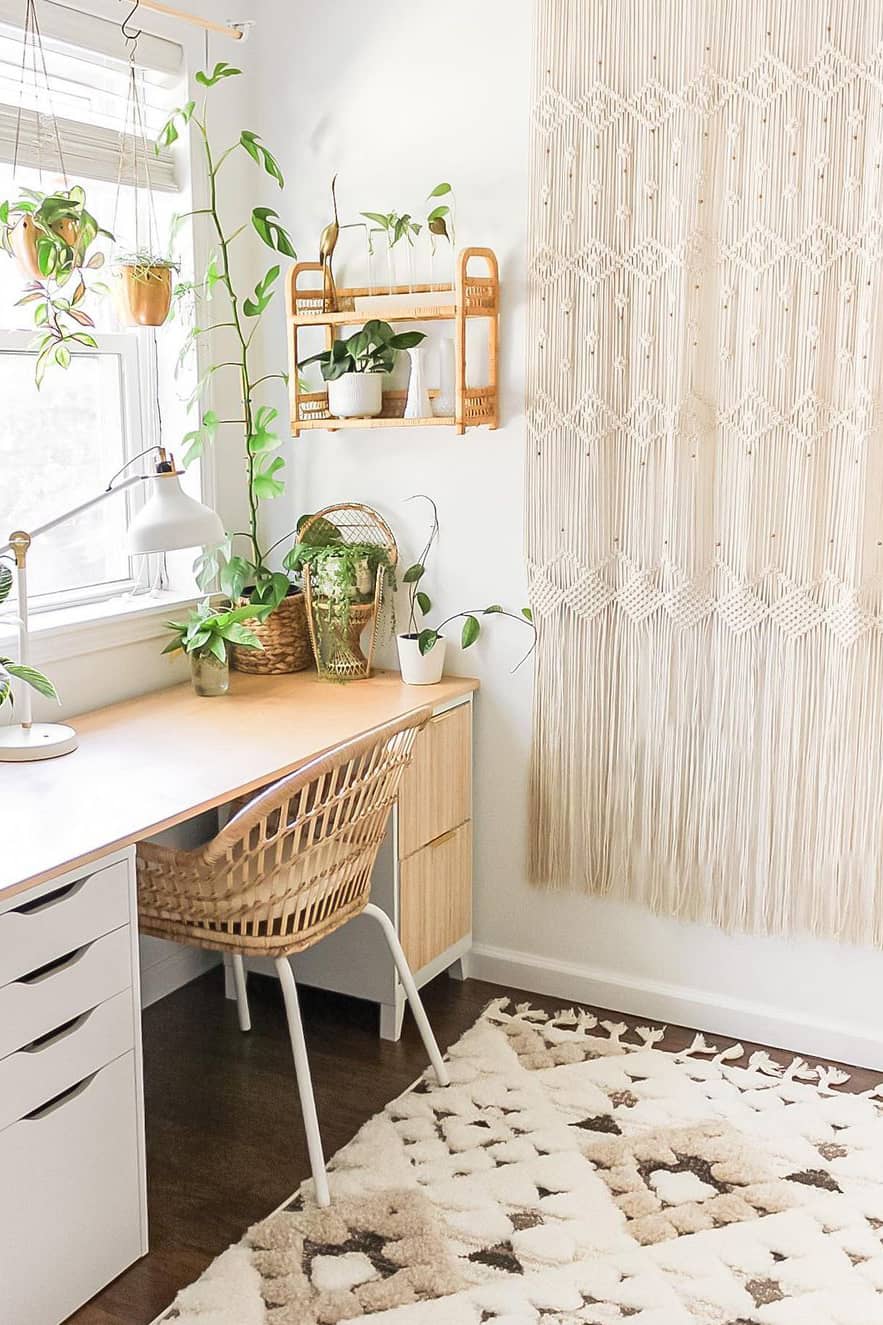 Modern style and boho office