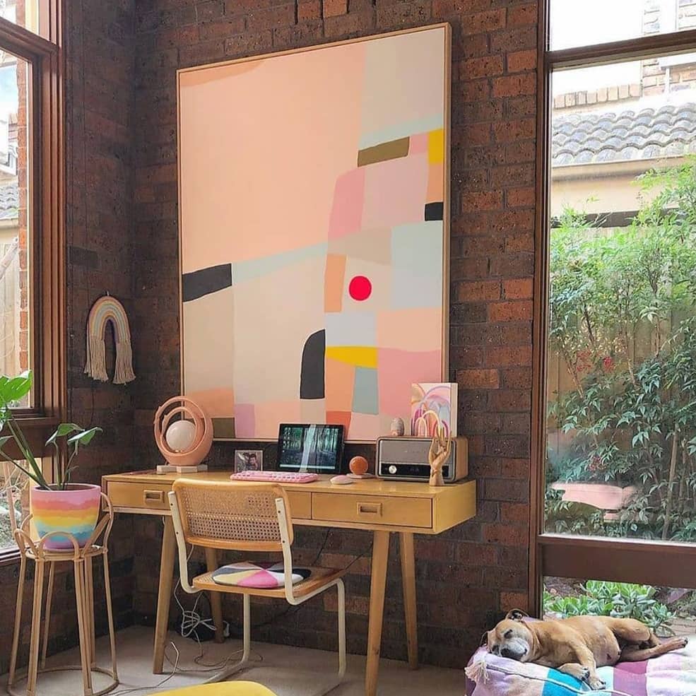 Colorful boho office