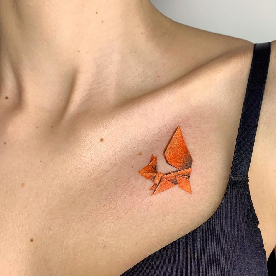 Fox collarbone tattoo