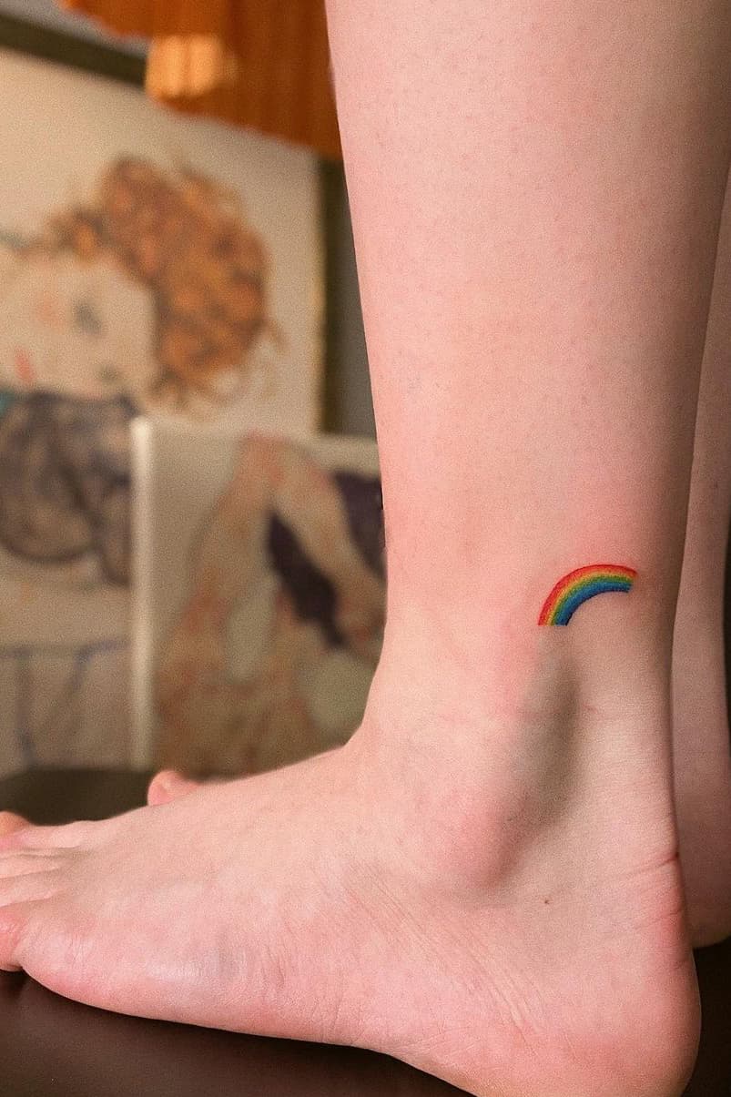 Rainbow small tattoo