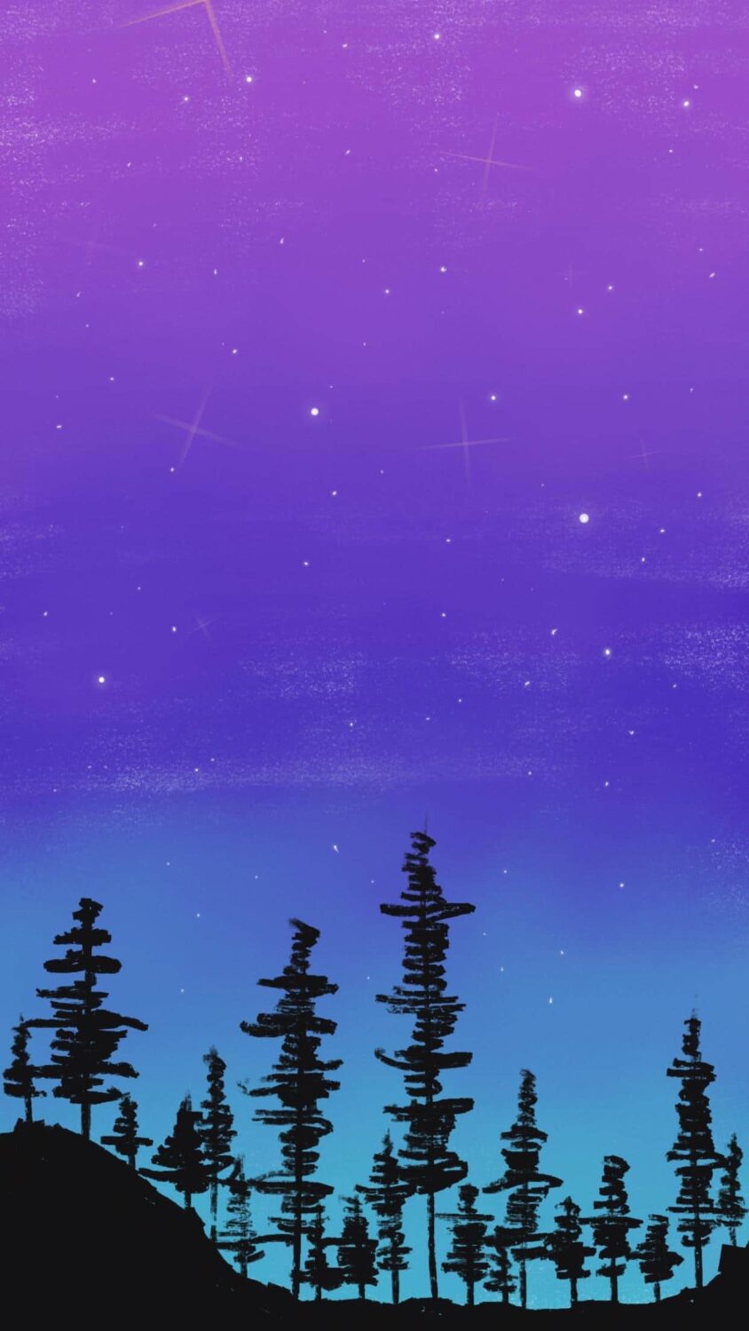 Purple starry sky