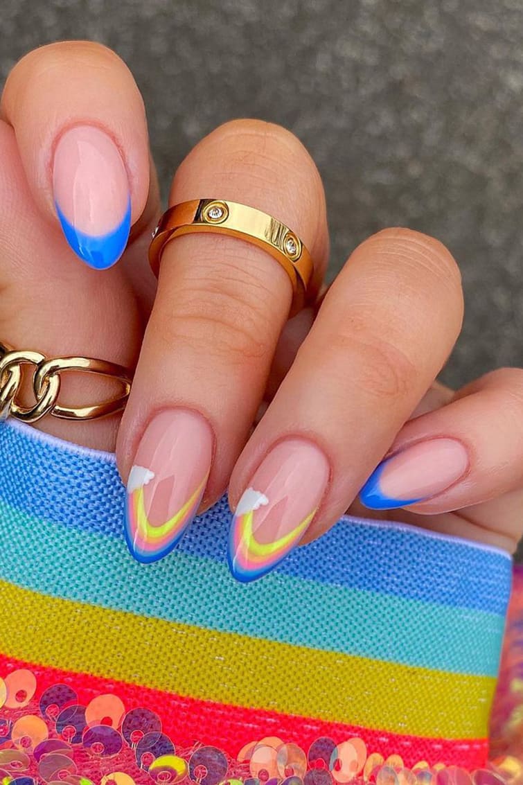 Cloud Rainbow Nails