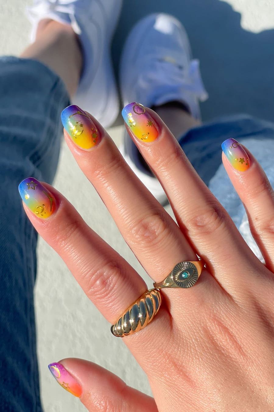 Galaxy Rainbow Nails