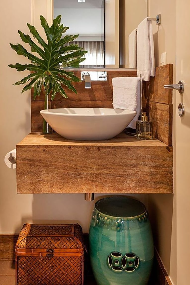 Solid wood bathroom countertops