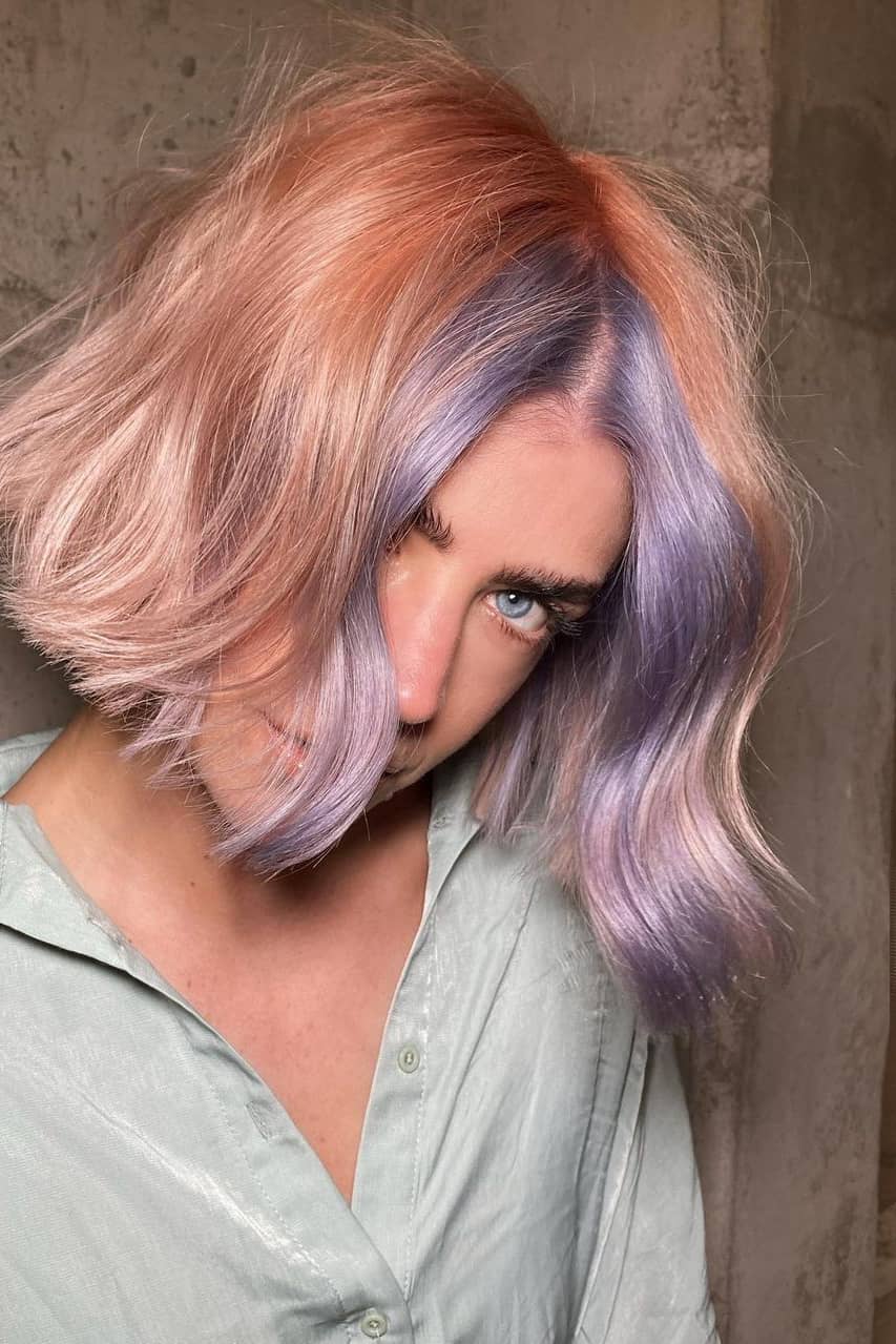 Purple and pink summer hair color