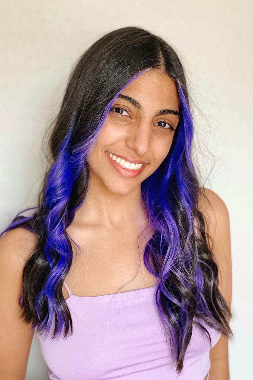 Blue, purple and black summer hair color