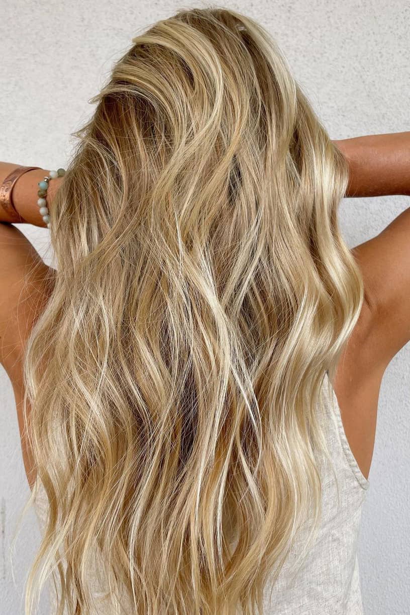 Shiny golden summer hair color