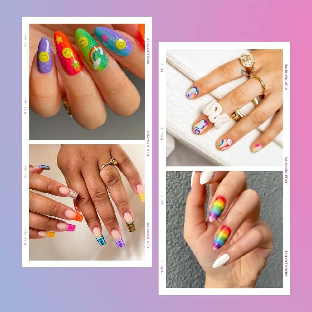 Rainbow nails