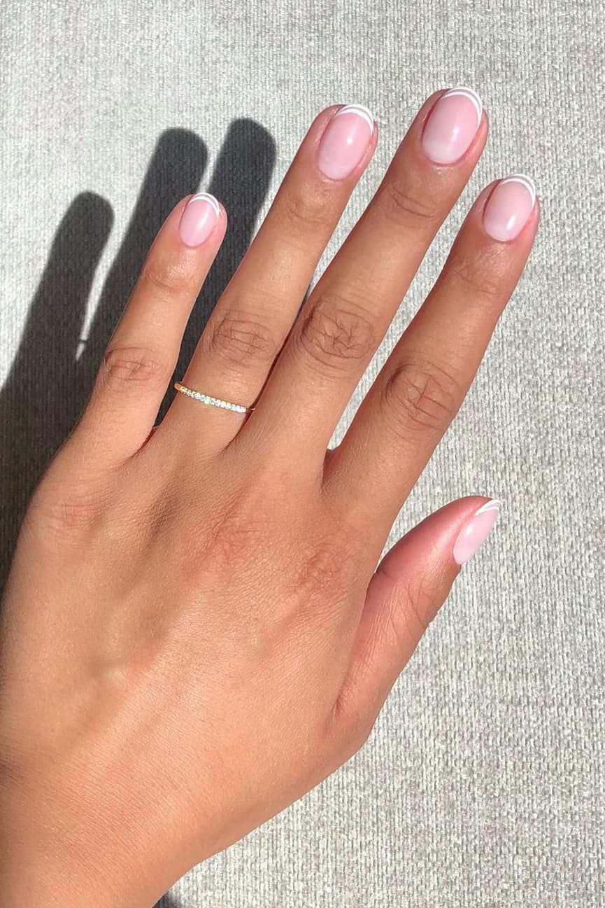 Creative French oval nails