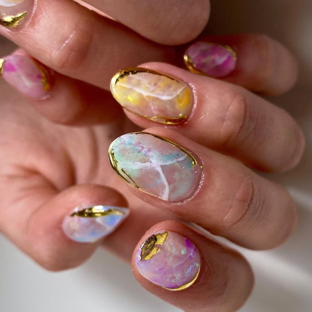 Crystal Oval Nails