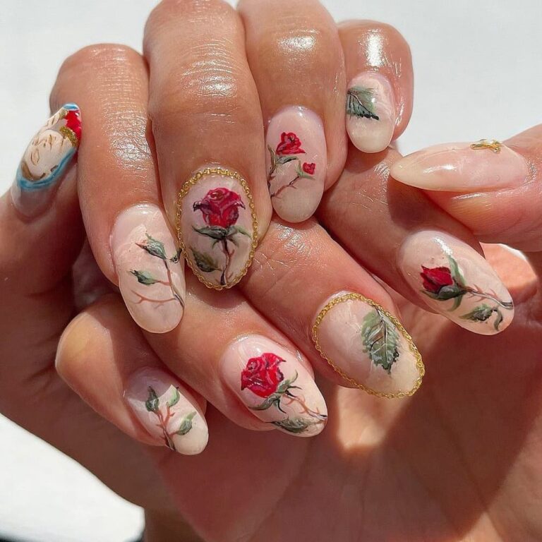 20 Glamorous Rose Nails: Ideas & Designs