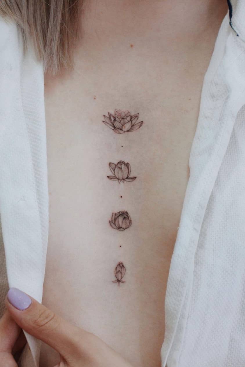 Lotus tattoo on chest