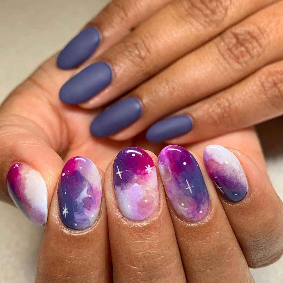 Mixed Galaxy Nails