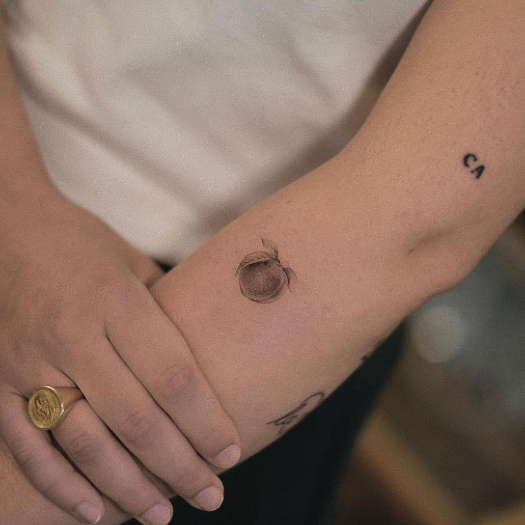 Peach Tiny Tattoo