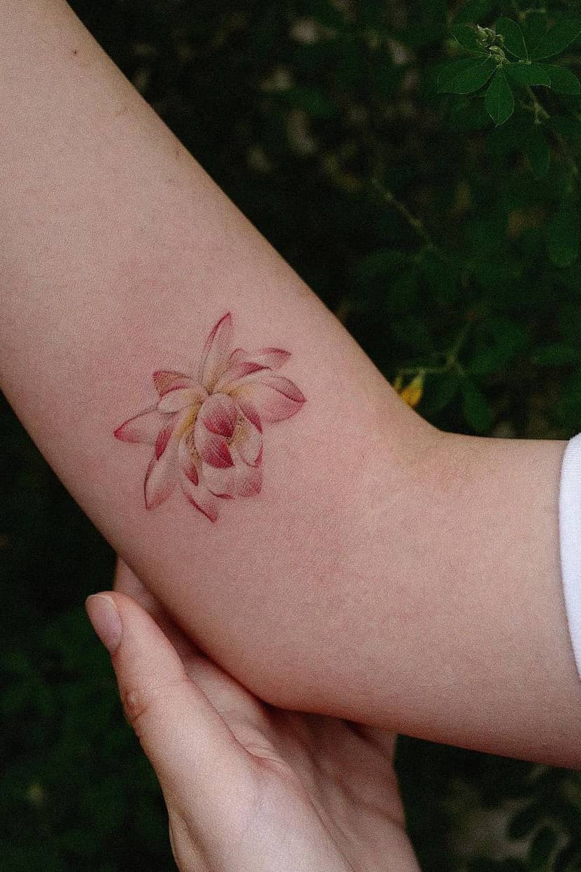 Pink lotus tattoo