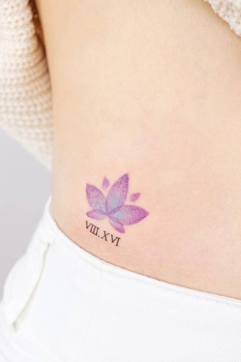 Purple lotus tattoo