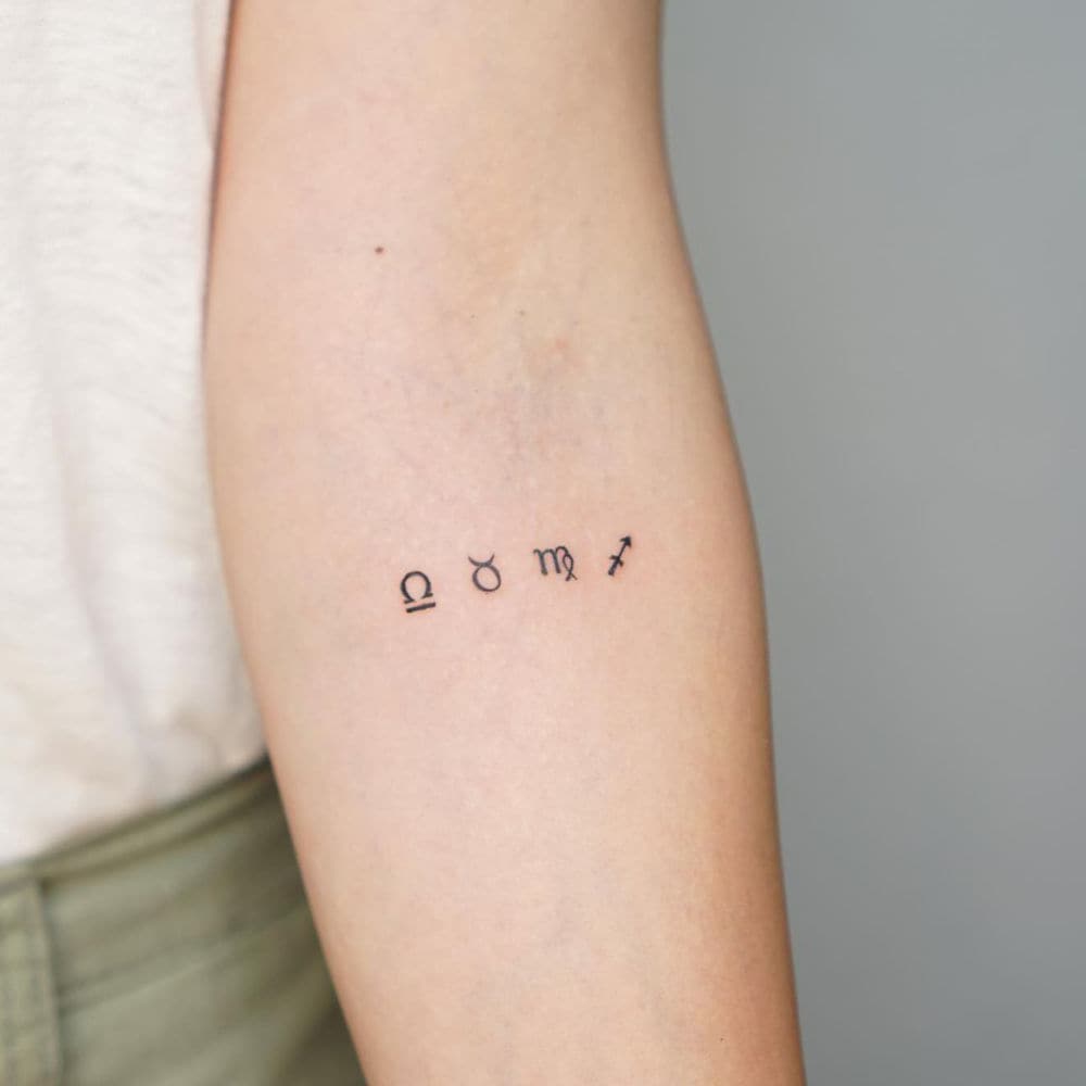 Tiny constellation tattoo for the family