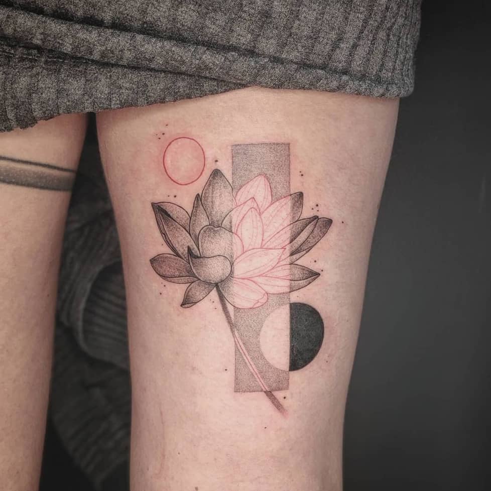 Yin yang lotus tattoo